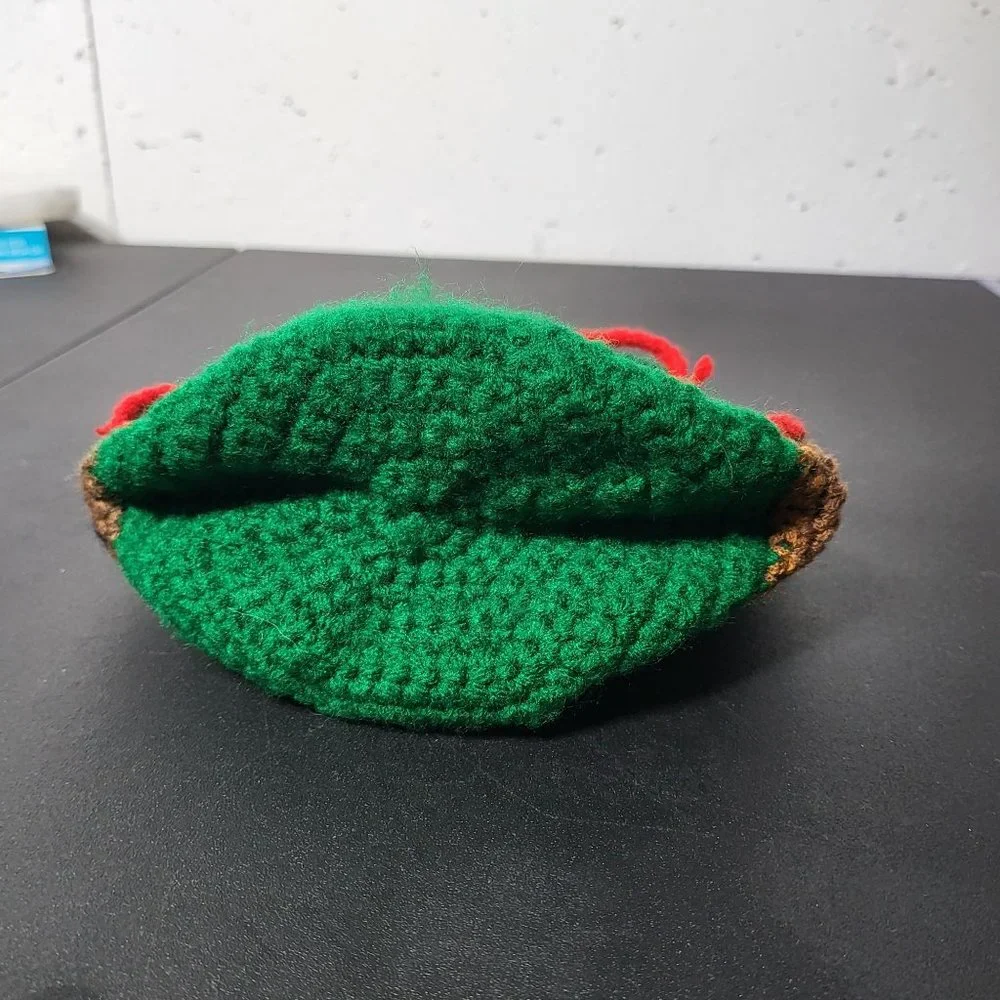 Handmade Crochet Drawstring‎ Pouch Bag Farm Themed Barn and Tractor with Farmer